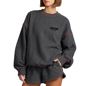 Mock <b>Neck</b> Top With Shorts Comfort Harmony Women Warm Cozy <b>Cloud</b> Soft Relaxed Wear Everyday Style Apparel - Product Image 1