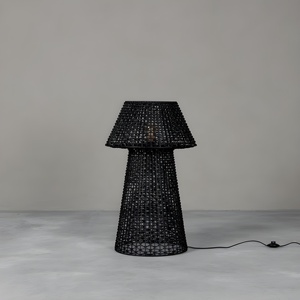 Handwoven rattan floor light lamp best selling <b>standing</b> lamps boho vibe indoor outdoor decor - Product Image 5