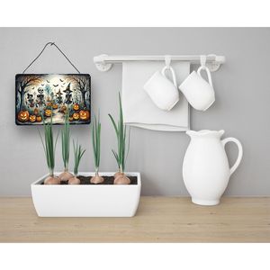 Nuevo Halloween Calacas esqueletos aluminio Metal pared puerta colgante impresiones Multicolor 8HX12W para cocina Bar baño decoración del hogar - Product Image 3