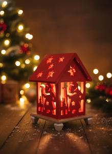 Wooden House lamp Wooden hut lamp Home decor item - Product Image 3