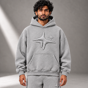Conjunto de Sudadera con Capucha y Pantalones Deportivos de Algodón Grueso Personalizado para Hombre, Estilo Holgado con Bolsillo Canguro, Ropa Deportiva Informal para Uso Diario - Product Image 3
