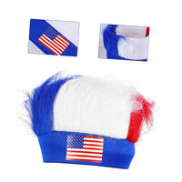 En gros Perruque bandeau afro drapeau national pour supporters de football, pour fêtes et événements sportifs, couleur personnalisable, taille unique unisexe