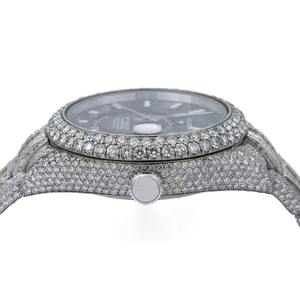 Black Dial Circular Swiss Automatic Mover Moissanite Diamond Quartz <b>Watch</b> Luxury <b>Iced</b> <b>Out</b> Stainless Steel Automatic Wrist <b>Watch</b> - Product Image 5