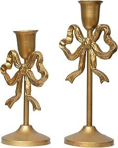 <b>Brass</b> <b>Candlestick</b> Holder Set of 3 Tall Stands for Home Decoration Durable Metal Design - Product Image 2