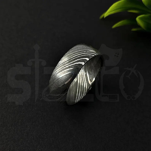 Hot Selling Handmade Damascus Steel <b>Ring</b> for Men Women Wedding Band Fashion Party <b>Ring</b> Custom Latest Design OEM Supplier - Product Image 3