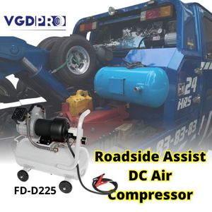 Mini bomba de compresor de aire móvil, 24V, alta eficiencia, resistente al agua, Ciclo de servicio largo, sin aceite, doble pistón, con tanque de 25 litros - Product Image 3