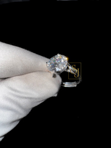 Trendy Design Unisex 925 <b>Silver</b> Rhodium Plated Prong Set Round <b>Solitaire</b> Moissanite Classic Engagement Wedding Gift Party <b>Rings</b> - Product Image 3