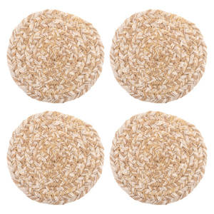 Lot de 4 sous-verres ronds tissés Vaisselle Accessoires de cuisine pour la protection des boissons - Product Image 2