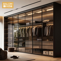 Armoire en verre pour chambre à coucher, design moderne, économique, fournisseur direct d'usine BALOM