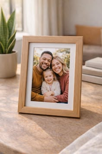 Solid Wood Brown 5" Modern Eco-Friendly Waterproof UV Printing 2 Pack Tabletop Display Photo Frame - Product Image 2