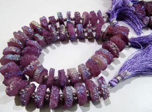 Cuentas de Cuarzo Solar Morado de Diseño, 15-20mm, Hilo de 8 Pulgadas, Piedras Místicas de Tierra para la Creación de Joyas - Product Image 5