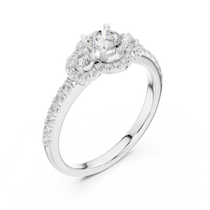 แหวนแต่งงานเพชรทรงกลมเพาะเลี้ยงในห้องปฏิบัติการทองคำขาว 14K สำหรับผู้หญิง |   เพชรที่เพิ่งเพาะเลี้ยง - Product Image 3