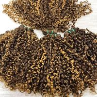 Extensions de cheveux humains Remy vietnamiens à cuticules alignées, 100 % non traités, bouclés style Pixie, pour tissage de cheveux – Vente chaude