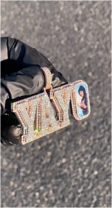 Pendentif Lettre Personnalisé Lourd CONCEPTION Plaqué Or Rose avec Diamant Moissanite – Bijou Personnalisé pour Hommes et Femmes - Product Image 2