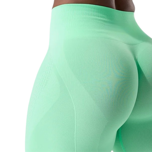 Mint Green Women's Mid Rise Workout Leggings Moisture Wicking Fitness Pants for Yoga Running Gym Exercise Activewear - Product Image 5