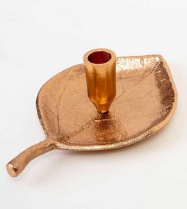 Candelabro de Latón con Forma de Hoja Dorada, Resistente al Calor, Decoración para el Hogar - Product Image 2