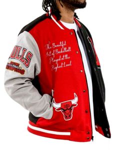 Hip Hop Vintage Embroidery <b>Winter</b> Zipper Letterman Baseball Varsity <b>Jacket</b> Front Logo Breathable Polyester Unisex - Product Image 4