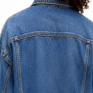 Women's Autumn Washed <b>Denim</b> <b>Jacket</b> Modern Fashion With Hawk Bawk Print Full Sleeve Turn-down Collar Autumn Style <b>Custom</b> Design - Product Image 5