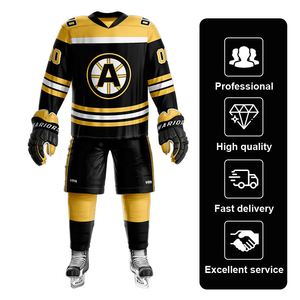 Custom Team Ice Hockey Jersey Men's Full Sleeve White Blue Striped Moisture Wicking Polyester Regular Fit Adult Apparel - Product Image 3