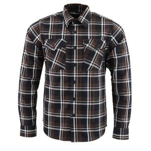 Chemise de travail en flanelle à carreaux marron et noir pour homme, robuste, à manches longues, avec deux poches utilitaires, vêtements de bûcheron pour l'extérieur - Product Image 5