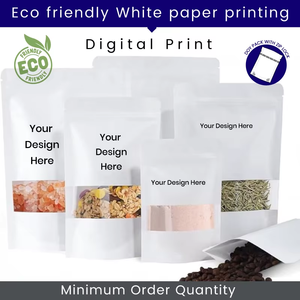 ถุงกระดาษคราฟท์รีไซเคิลสีขาวคุณภาพพรีเมียม ราคาคุ้มค่า เป็นมิตรกับสิ่งแวดล้อม แบบตั้งได้ ปรับแต่งได้สำหรับใส่น้ำตาล อาหารสัตว์เลี้ยง ขนมเด็ก มันฝรั่งทอด - Product Image 2