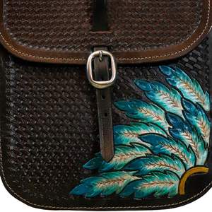 Bolsa de Cuero para Sillín de Caballo Estilo Western, Bolsa para Motocicleta, Hecha a Mano, Tallada a Mano, 100% Cuero de Búfalo, Color y Logotipo Personalizables SS - Product Image 3