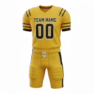 Ensemble d'uniformes de football américain personnalisés, maillot et pantalon de football sublimés, polyester respirant, vêtements de sport d'équipe - Product Image 1