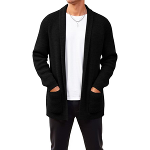 Custom <b>Men's</b> Old Money Style 100% Cotton Knitted <b>Cardigan</b> Casual Lightweight V-Neck Summer Sweater - Product Image 4