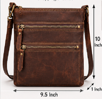 Sac bandoulière en cuir pleine fleur de qualité supérieure pour femmes |   Sac à bandoulière japonais bohème vintage multi-zippé pour le voyage et le shopping