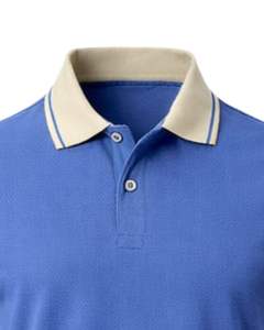 Polo de Algodón Azul Rey Personalizado para Hombre con Cuello y Ribete de Manga en Contraste Beige, Corte Clásico, Casual, Verano, Suministro al por Mayor OEM - Product Image 5