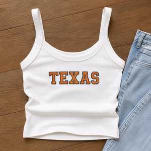 Camiseta sin Mangas Personalizada con Nombre de Estado Bordado en la Parte Delantera para Mujer, de Alta Calidad, Estilo Preppy, Recuerdo de Viaje de Verano, Regalo - Product Image 1