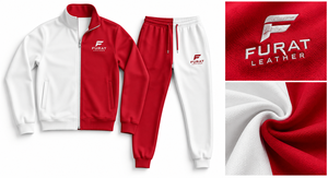 Conjunto Deportivo de 2 Piezas para Hombre FURAT LEATHERS, Pantalones Deportivos Rojos y Blancos con Cierre, Transpirable, Ecológico, Invernal, de Manga Corta - Product Image 2