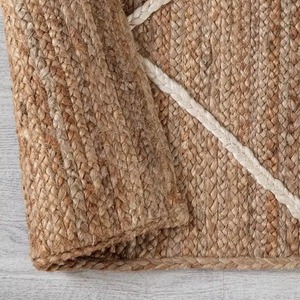 Tapis en jute naturel tissé à la main du Vietnam, style bohème, en jacinthe d'eau, adapté aux animaux domestiques, personnalisable avec logo sur mesure, vente en gros - Product Image 4