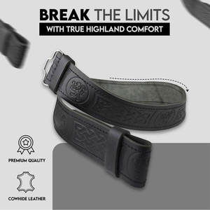 Cinturón de Cuero Genuino 100% con Diseño Grabado de León Rampante de las Tierras Altas Escocesas, el Más Vendido - Product Image 5