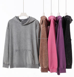 Sweat-shirt streetwear Topshow en molleton de coton, lavage à l'acide, logo personnalisé vintage, sweat-shirt surdimensionné, lavage à la pierre, délavé au soleil - Product Image 2