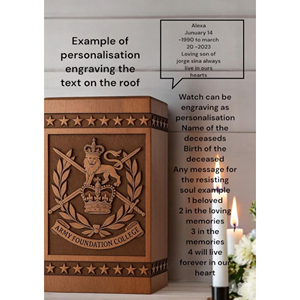 Personalized Rosewood Australian Army Urn: Engraved Military Memorial by AYAANS CREATIONS - Product Image 5