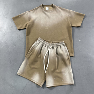 Conjunto de camiseta y pantalones cortos casuales de verano, de algodón transpirable, diseño transpirable, forro polar de poliéster y algodón, alta calidad, hecho en Pakistán. - Product Image 4