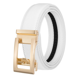 Ceinture en cuir véritable pour homme, longueur personnalisée, style décontracté et professionnel, boucle automatique dorée, fabriquée sur mesure - Product Image 2