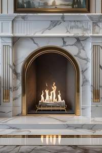 Elegante Chimenea Moderna Independiente de Mármol con Control Remoto para Salas de Estar Interiores de Lujo - Product Image 2