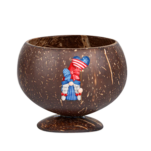 Taza de Coco Natural de EE. UU. para Comida, Ensalada, Bocadillos, Taza de Coco Impresa en 3D Patriótica para el 4 de Julio, Día de la Independencia, de Vietnam - Product Image 4