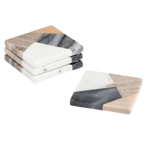 Nouveau dernier Design 2025 Top vente bois et pierre décor de Table sous-verre ensemble de 2 prix de gros ustensiles de cuisine café sous-verre - Product Image 4