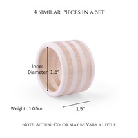 Anneaux de serviette en résine rayés beige crème écologiques classiques faits à la main |   Décoration de table pour les fêtes de Noël, neutre