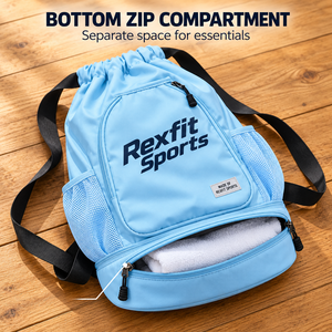 Mochila Deportiva Personalizada con Bolsillo Lateral de Malla, Bolsillo Frontal Inferior con Cremallera y Cierre Superior Práctico para Almacenamiento Deportivo - Product Image 5