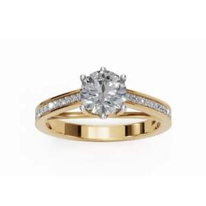 Anillo de Diamante Cultivado en Laboratorio, Redondo, 0.416 Quilates, 23 Piedras, Joyería de Oro Sólido en Oro Amarillo, Rosa y Blanco de 9KT, 14KT y 18KT para Mujer - Product Image 1