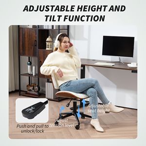 Comoda Sedia da Ufficio in Pelle PU Bianca con Rotazione a 360° e Altezza Regolabile per Lettura - Product Image 6