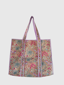 Sac fourre-tout en coton brodé de fleurs bohèmes avec design à panneaux, ouverture supérieure, idéal pour le shopping en toutes saisons - Product Image 5