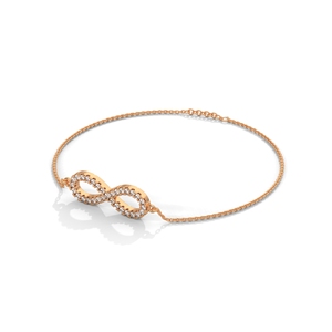 Pulsera de Oro Rosa con Dije Infinito y Diamantes, Joyería de Cadena Abierta para Regalo de Aniversario - Product Image 2