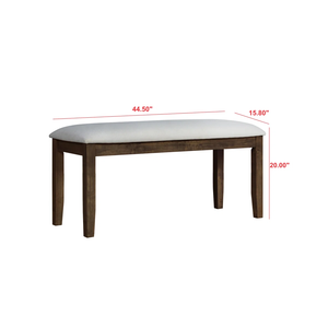 Wood Dining Room <b>Set</b> Rectangular Dining <b>Table</b> with Upholstered Chairs <b>and</b> <b>Bench</b> Modern Indoor Furniture - Product Image 2