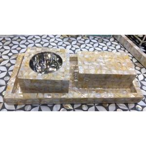 EL MEJOR VENDEDOR DE BANDEJA CON INCRUSTACIÓN DE MADRE DE PERLA CON BAKHOOR MADKHAN Y CAJA DE QUEMADOR OUD REGALOS GULF UAE por VINTAGE CRAFT - Product Image 4