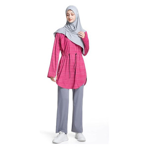 Women's Islamic <b>Modest</b> Regular Active Dress Sportswear <b>Set</b> Breathable Lightweight Quick Dry Polyester/Cotton for Gym Fitness - Product Image 6